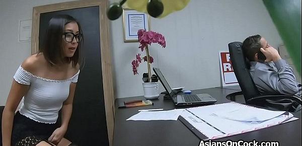 Asian cutie does a lot of extra on job interview